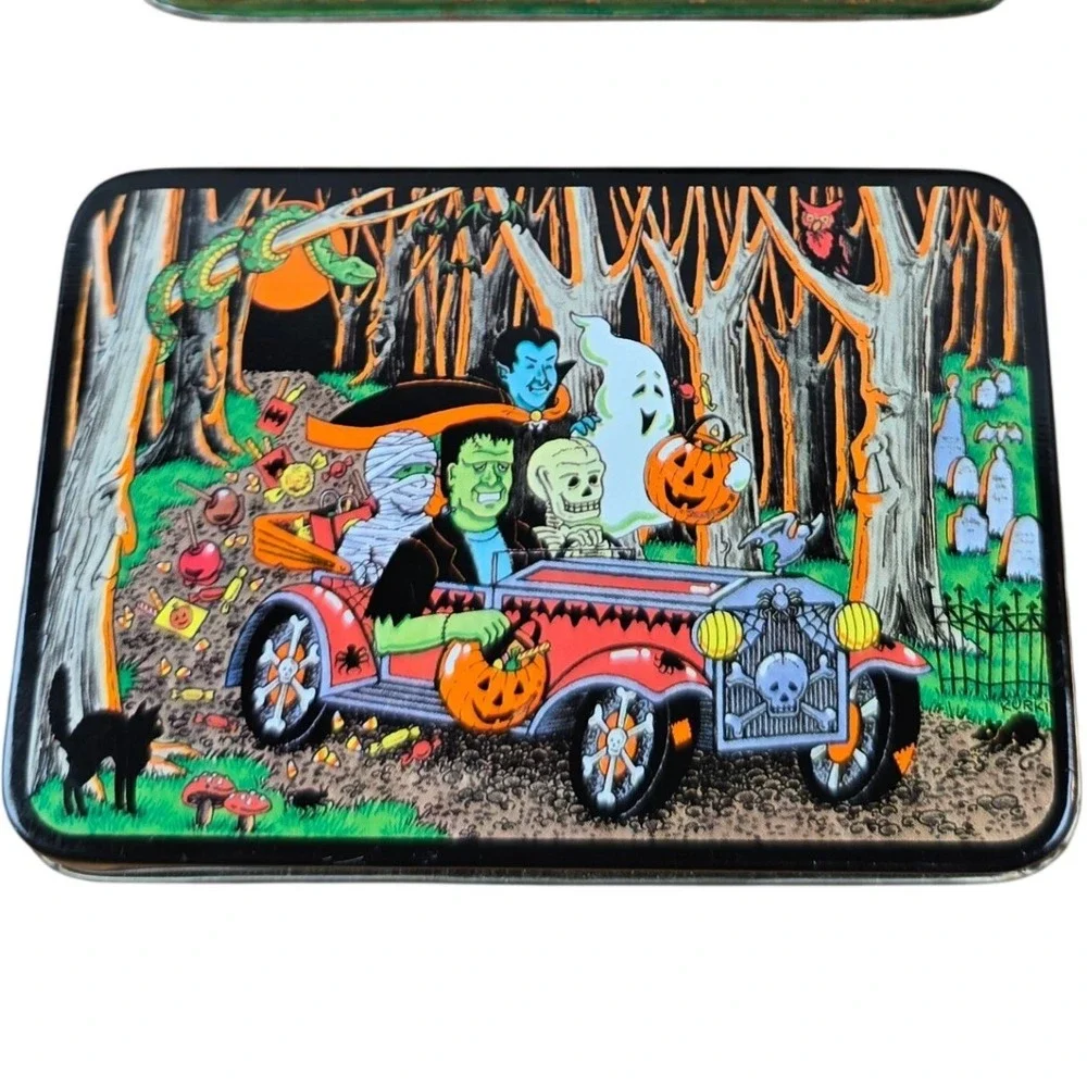 The Munsters Metal Tin Spooky Roadster Grandpa Herman 1965 Artwork 4